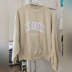 Anine Bing AB Los Angeles yellow sweatshirt